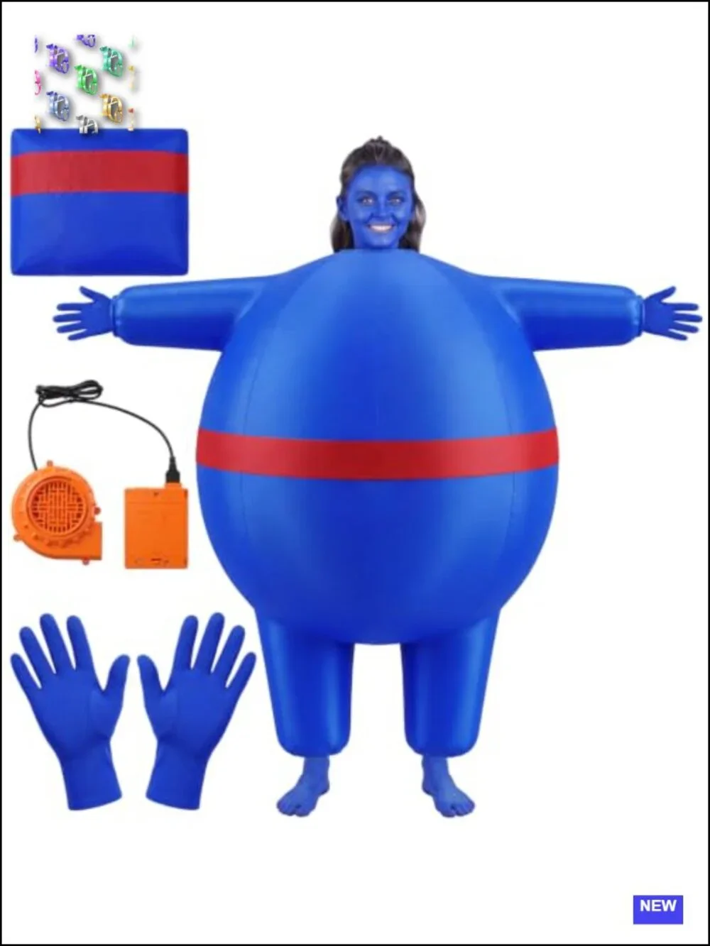 Inflatable Blueberry Costume with Fan for Adults Halloween Cosplay
